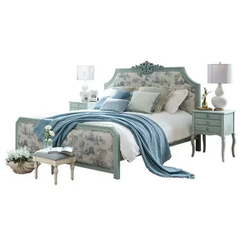 Prantsuse minimalistlik täispuidust printsess voodi Ameerika riigis voodi magamistuba Aed voodi Euroopa kangast pehme kott