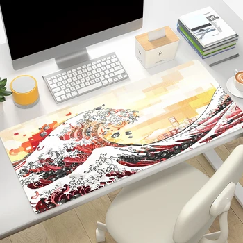 Mousepad Anime, Jaapani Kanagawa Laine Red Gaming Mouse Pad Xxl Padjad Klaviatuuri Laua Mat Playmat Kiirus Moused Deskmat 900 × 400 Xl