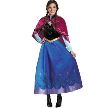 Filmi Külmutatud Cosplay Anna Printsess Kleit Cape Komplekt Täiskasvanud Naiste Jää Kuninganna Kostüümid Claok Halloween Cainival Partei Riided