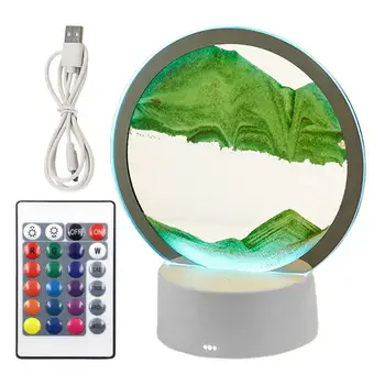 3D Liiv Kunst Vedeliku Liikumise 3D-USB-Laadimine Raba Lamp Decor Desktop Kaunistused Liikuv Liiv Kunst Lamp Loominguline Liiv Kunst Kodus