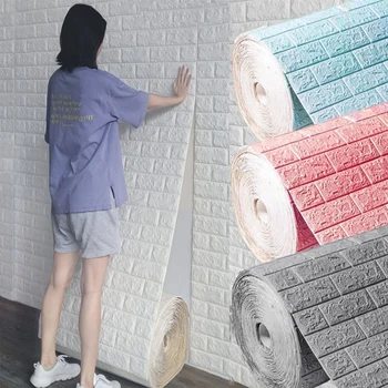 3D Telliskivi Muster Seina Kleebis isekleepuvad Paneel, Veekindel elutoas Tapeet Kodu Kaunistamiseks DIY 70x77CM