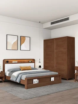 Magamistoas voodi kodus magamistoa suur voodi puidust bedstead paksenenud puidust voodi