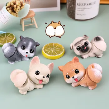 Kunstlik armas lemmikloom kaunistused koju vaik õnnelik koer cartoon disain mini auto sisustus kunsti ja käsitööd, naljakas, loominguline kingitus