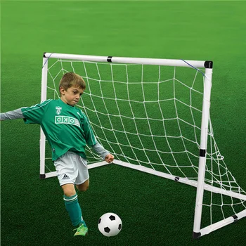 Väljas DIY Jalgpalli Plaything Komplekt 1 Tk Mini Kids Jalgpall Eesmärk Net 1tk Sünteetiline Jalgpalli 1tk Inflator ja 4 Tk