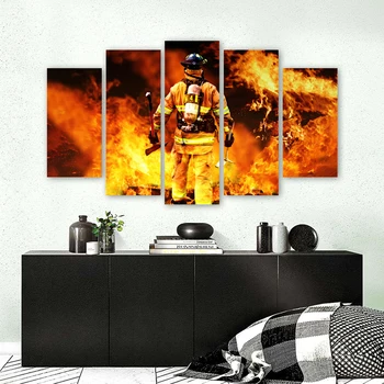 5 Paneelid Tuletõrjuja Plakatid Lõuend Seina Maali Kunst Pildid elutuba Rahva Kangelane Kaasaegse Kodu Kaunistamiseks raamita