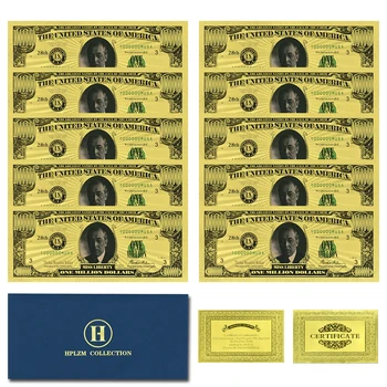 10tk Ümbriku USA 28. Presidendiks Kuld Pangatähtede Thomas W. Wilson Miljon Dollarit Uncurrency Suveniiri