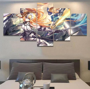 5 Tükki Seina Art Lõuend Maali Vehkleja Anime Iseloomu Plakat Modulaarne Magamistuba Pilte Kodu Kaunistamiseks Kaasaegne Elutuba