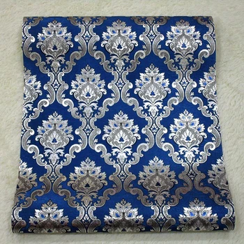 Luksus Sinine Lilleline Tapeet Damast Euroopa 3D Damascus Seina Paber Magamistuba, elutuba Tv Ktv taustapildina