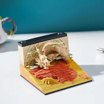 Loominguline Dragon Mudel kolmemõõtmeline Memo Padjad Märkmete 3D Käsitöö Paber Nikerdamist Kunsti Notepad Office Desk Teenetemärgi