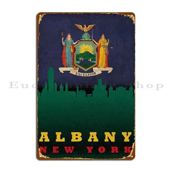 Albany, New York City Lipu Metallist Märk Pubi Garaaž Teenetemärgi Kujunduse Seina Koopa Seinal Seinamaal Tina Märk Plakat
