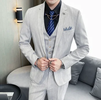 Kõrge kvaliteet (ülikond + püksid) Briti stiilis elegantne lihtne äri mood on tööintervjuu pulmakleit meeste ülikond kaks-tükk