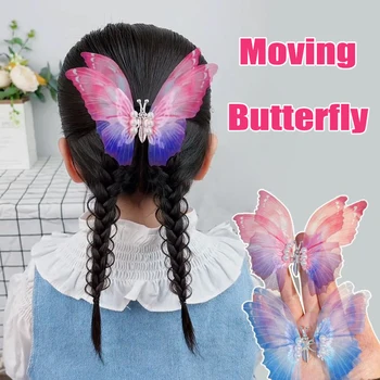Tüdrukutele Ilusad Liikuvad Tiivad Pearl Big Butterfly Juuksed Clip Tüdrukute Magus Juukseid Kaunistada klambri külge Kids Armas juukseaksessuaaride