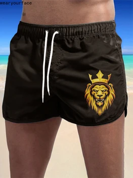 King Lion Beach lühikesed Püksid 3D Kogu Trükitud Suvel Korvpall Juhatuse Jõusaal Casual Meeste ja Unisex Koju Lasti Riided