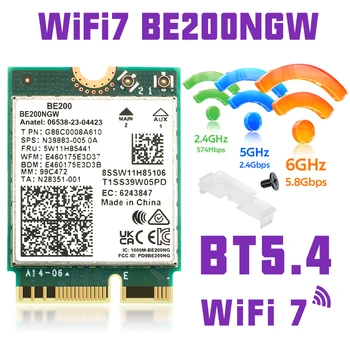WiFi 7 Intel BE200 Traadita Võrgu Kaart BE200NGW Bluetooth-5.4-Tri-Band 2.4/5/6GHz 8774Mbps M. 2 Adapter Sülearvuti Lauaarvuti