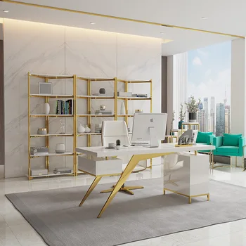 Luksuslik Kuld Roostevabast Terasest Arvuti Laud Töö Desk kodu-ja kontorimööbli komplekt