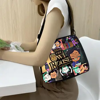 Öökull Maja Cartoon Käekotid Mood Lõuend Õlakott Naistele Messenger Bag Tüdrukud Reisikotid Daamid Risti Kotid
