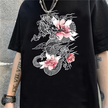 y2k tops mõõdus naiste tshirts dragon prindi femme streetwear punk t-särk, gooti harajuku ropa mujer graafiline esteetiline kpop топ