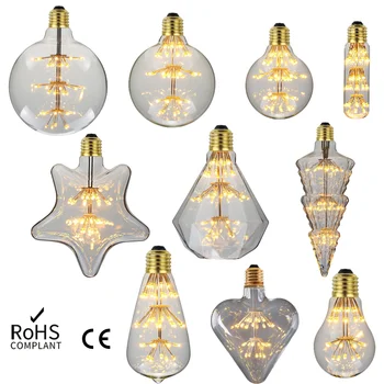 LED Edison Vintage tähistaeva Lamp 3W 2200K Lamp Dekoratiivne Jõulud Ilutulestiku lambipirnid Kodu Kaunistamiseks Klubi Tuled