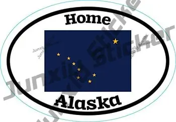 Ovaalne Alaska Kodu Vinüül Decal Alaska Osariik Ameerika Lipu Kaitseraua Kleebis Alaska Decal Süstad Kaitseraua Camping Auto Veoauto Tarvikud