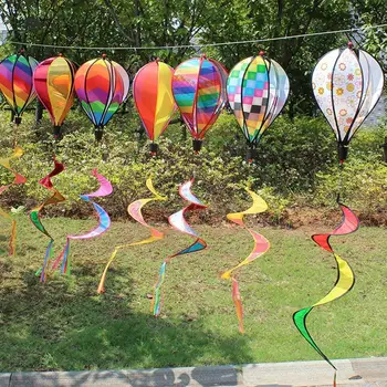 Hot Air Balloon Tuul Vurr Vikerkaar Rippuvad Tuul Twister Decor Festival Kuum Kingitus Lapse Aed Õhk Väljas Pidu Palli E0Q7