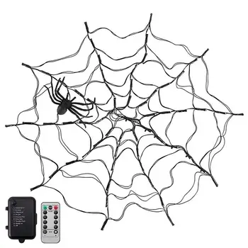 Kohutav Halloween Spider Stiilis Kerge Akutoitega Led Spider String Tuled Halloween Pool Kaunistused Sise-Ja Välistingimustes