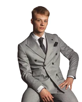 New Kõrge Kvaliteediga Kohandatud Suvel Puuvill Noorte Piir Krae Meeste Ülikonnad Fit Disain Mood Pool 2 Tükki Komplekt (Jakk + Püksid)
