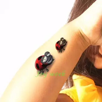 Veekindel Ajutine Tätoveering Kleebis 3D lepatriinu beetle putukate tatto kleebised flash tätoveering võltsitud tätoveeringud lapsed laps tüdruk naised