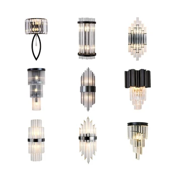 Kaasaegne Kerge Luxury Crystal Wall Lamp elutuba Taust Seina, Magamistoas voodi kõrval hele Koridori Läige Led Seina Sconce Lamp
