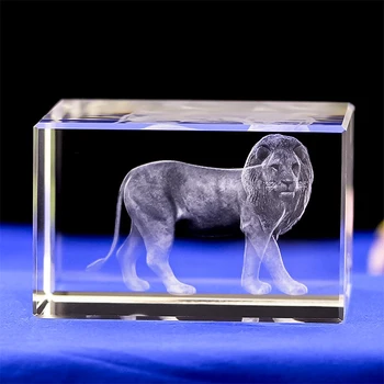 3d Laser Skulptuur Desktop Tabletop Ornament Käsitöö Ehteid Lõvi Crystal Elevant Micro Maastiku Kodus Kaunistused