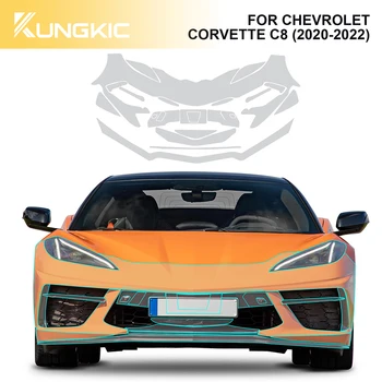 näiteks Chevrolet Corvette C8 2020 2021 2022 TPÜ Auto Nähtamatu, Läbipaistev Keha Film, Uksed, Esi-Kaitseraua Kleebis Tarvikud