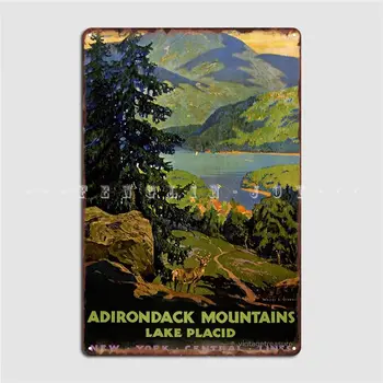 Adirondack Mäed Lake Placid Vintage Taastatud Metallist Märk Luua Seina Kino Köök Laigud Tina Märk Plakatid