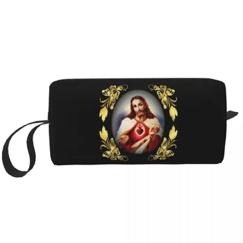 Sacred Heart Of Jesus Catholic Detente Sagrado Corazon De Tualett-Bag Naiste Meik Kosmeetika Kott Ilu Säilitamine Dopp Komplekt