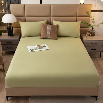Solid color pestud toorpuuvilla voodi lehel, ühes tükis täieliku kaitse voodi kate, voodis ta et, voodi kate, ja madrats 131