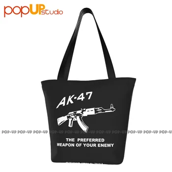 Ak-47 Eelistatud Relv Sinu Vaenlane Logo Väljas Käekotid Kaasaskantav Ostukott Supermarket